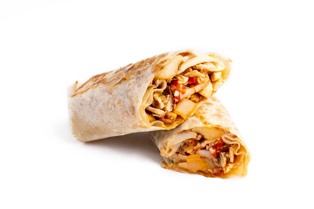 Spicy chicken shawarma wraps